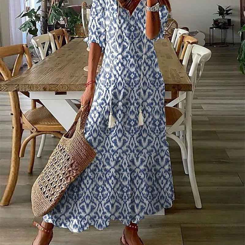 Michaela – Bauchkaschierendes Boho-Kleid