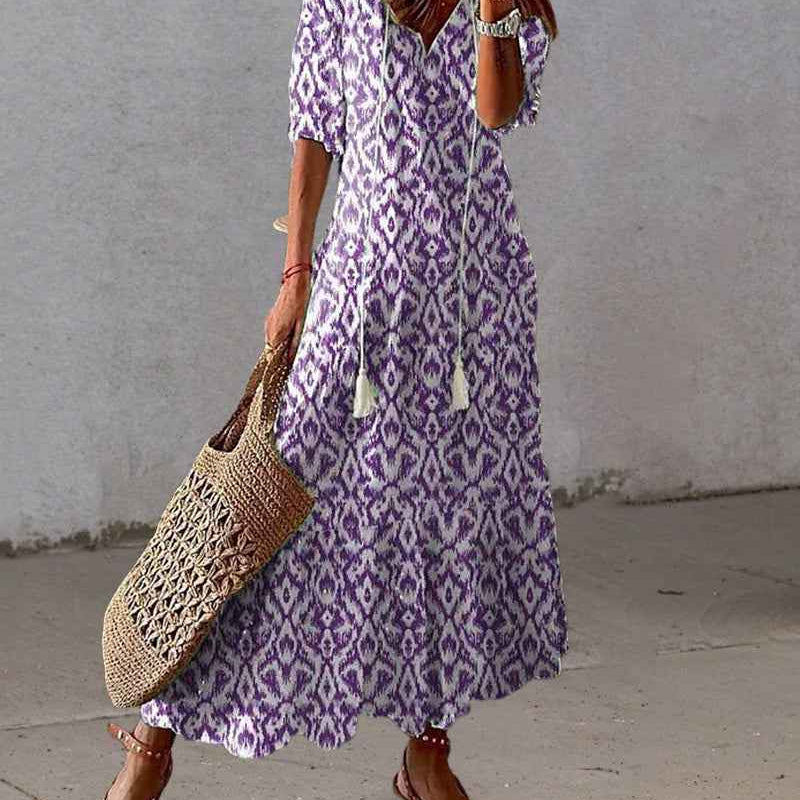 Michaela – Bauchkaschierendes Boho-Kleid