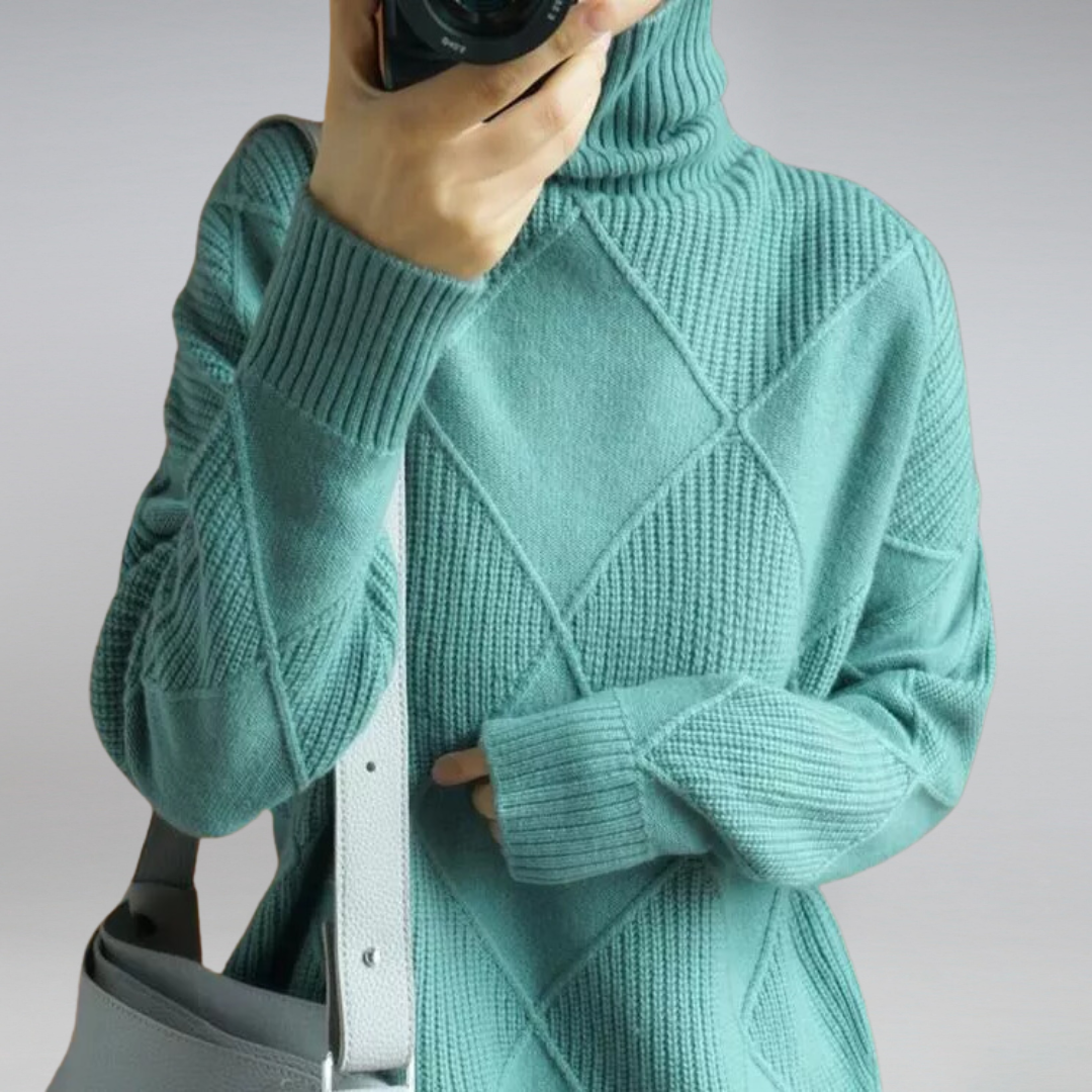 Rosemary | Rollkragenpullover im Zopfstrick