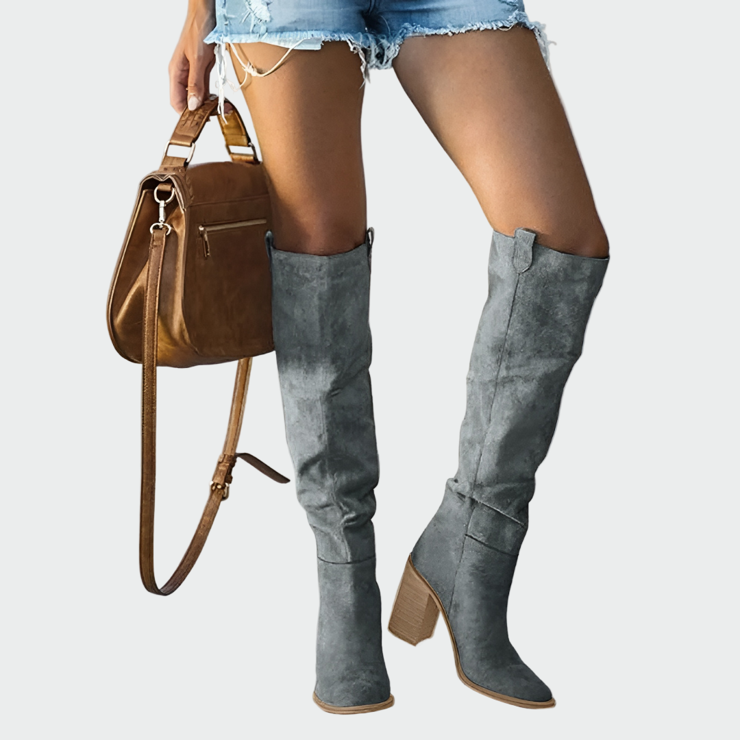 Kniehohe orthopädische Lederstiefel