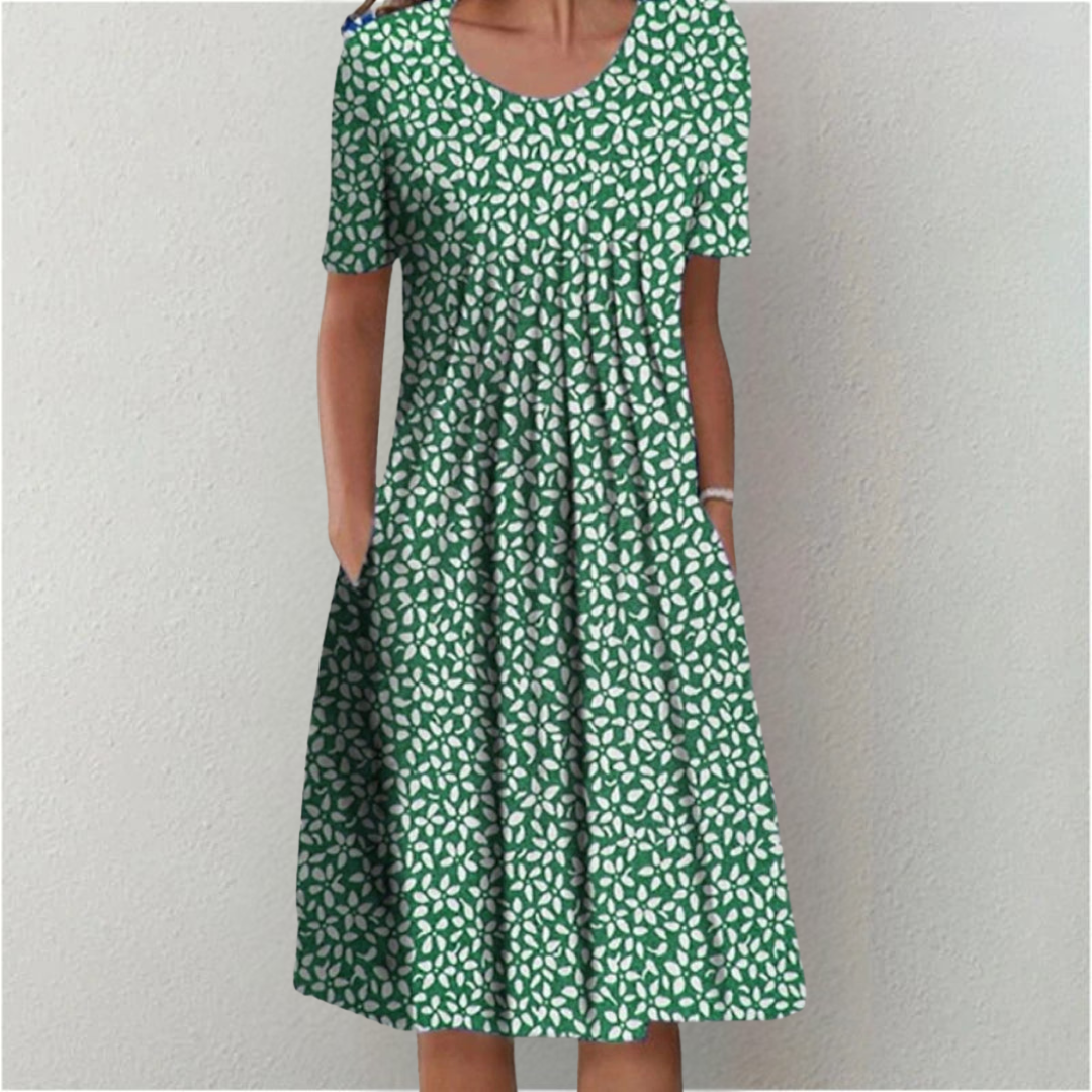 Hailey | Elegantes Freizeitkleid mit Blumenmuster & Taschen