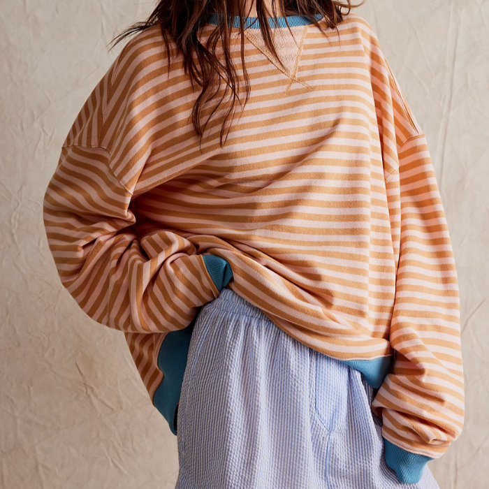 Hazel | Gestreifter Oversize-Strickpullover