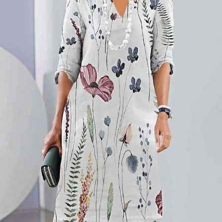 Eleanor | Gestuftes Kleid mit Blumenmuster