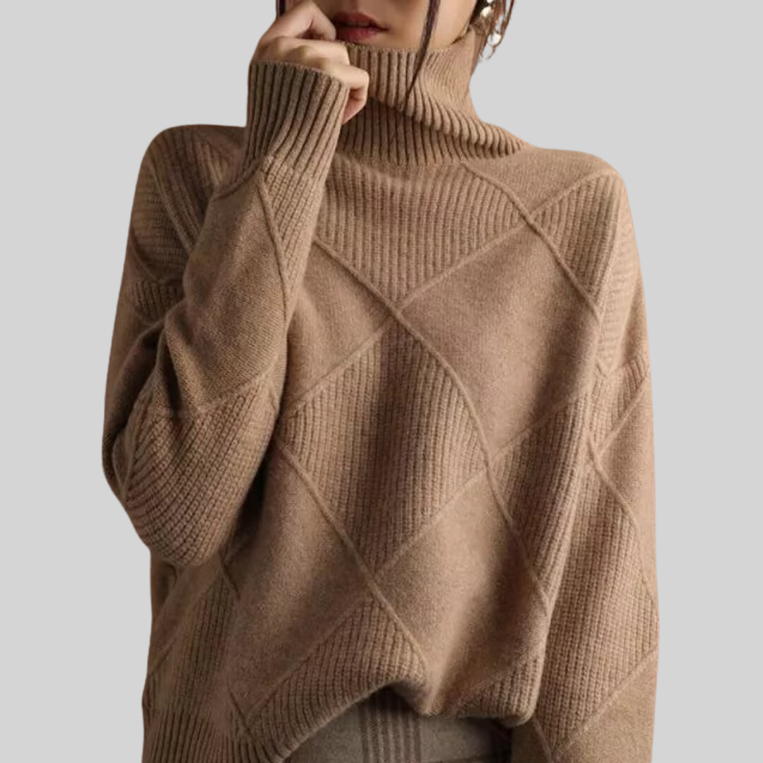 Rosemary | Rollkragenpullover im Zopfstrick