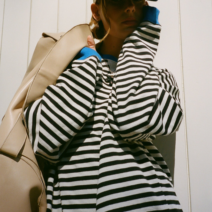 Hazel | Gestreifter Oversize-Strickpullover