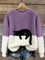 Bonnie | Oversize-Pullover mit Katzenmotiv
