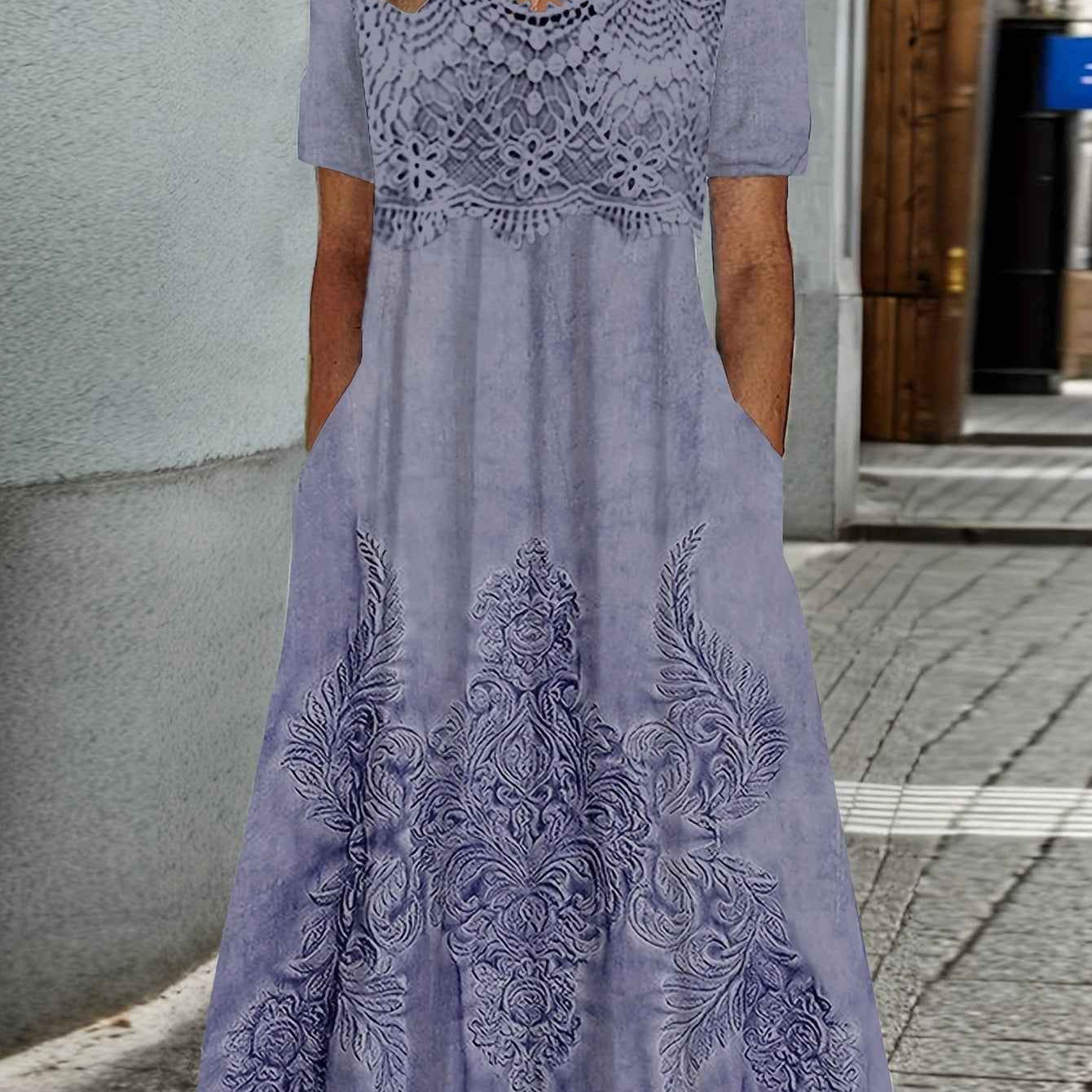 Indigo | Elegantes Midikleid mit Blumenmuster