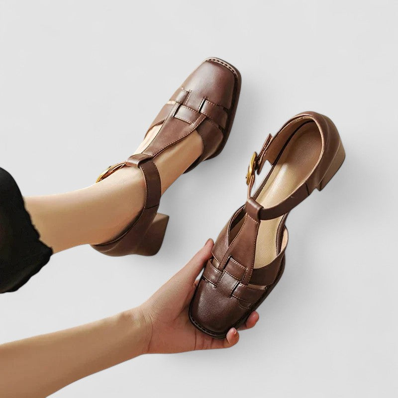 Scarlett | Orthopädische T-Strap-Schuhe mit Blockabsatz