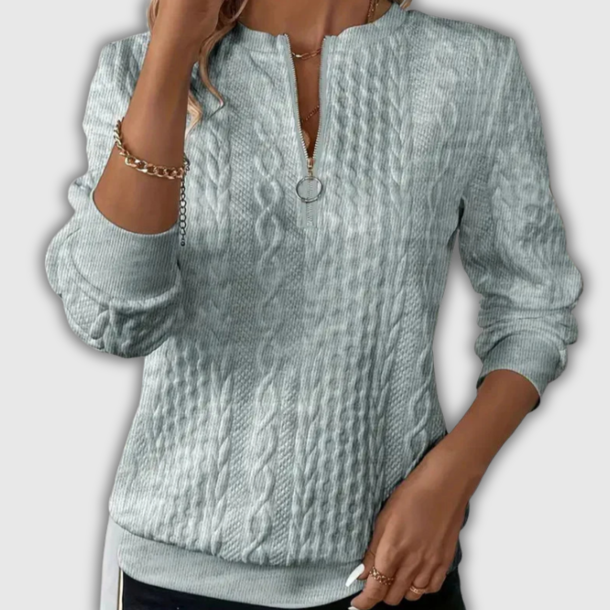 Nora | Strickpullover mit Zipp