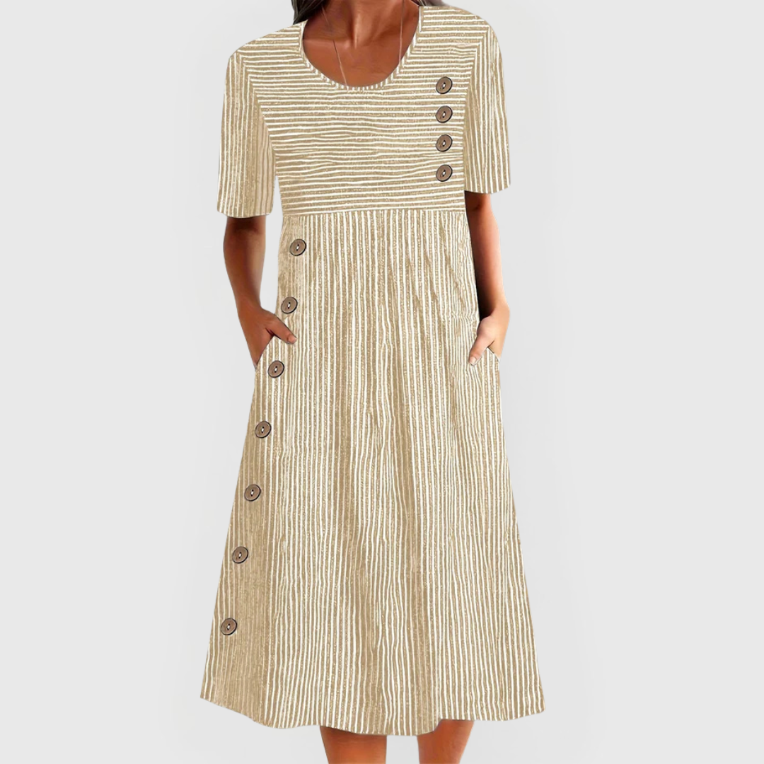 Jarna | Gestreiftes Midikleid