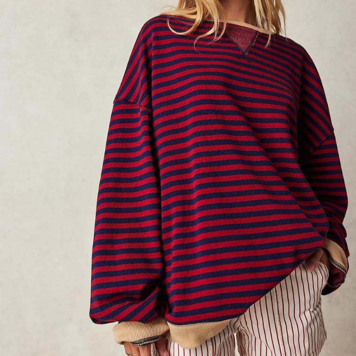 Hazel | Gestreifter Oversize-Strickpullover