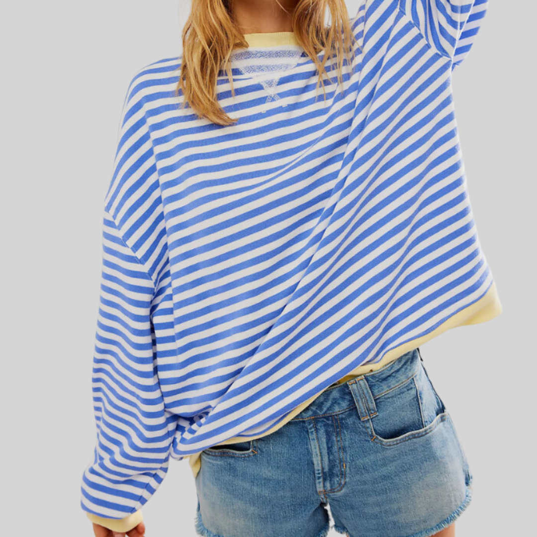 Hazel | Gestreifter Oversize-Strickpullover