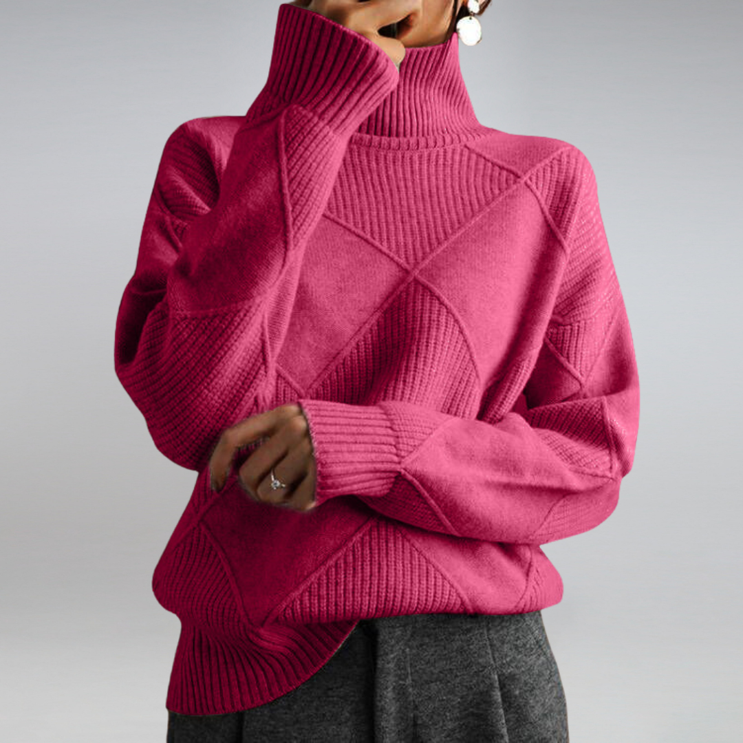 Rosemary | Rollkragenpullover im Zopfstrick