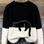 Bonnie | Oversize-Pullover mit Katzenmotiv