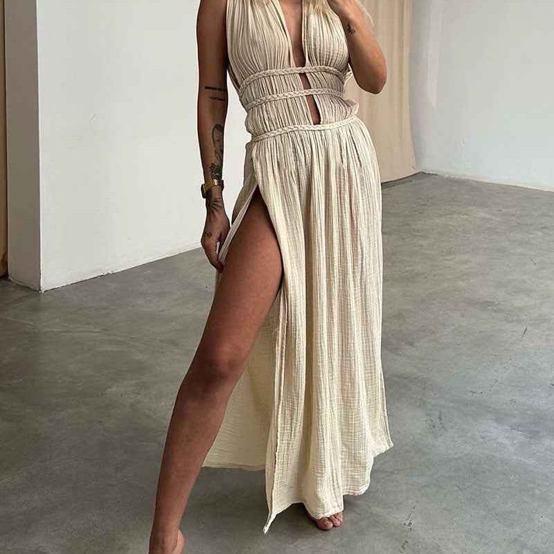 Zolla – Strukturiertes Kleid mit Schlitz