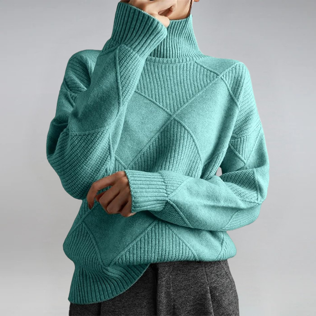 Lauren | Luxuriöser Kaschmirpullover mit hohem Kragen