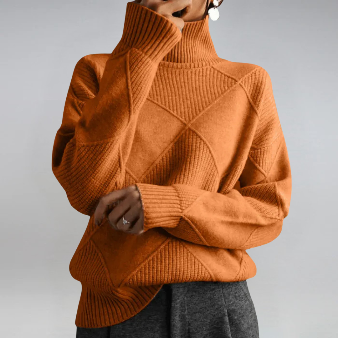 Lauren | Luxuriöser Kaschmirpullover mit hohem Kragen