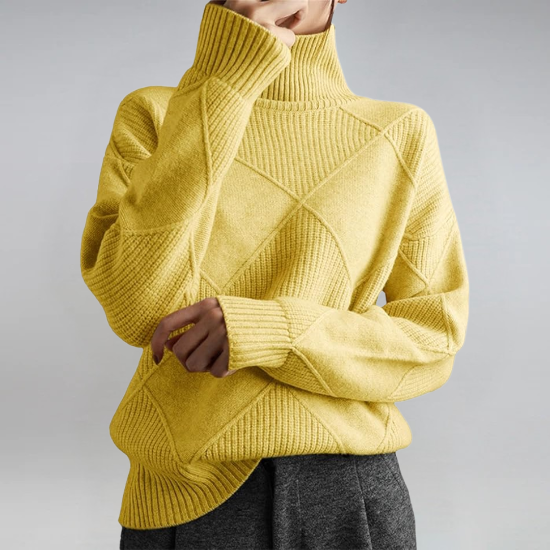 Lauren | Luxuriöser Kaschmirpullover mit hohem Kragen