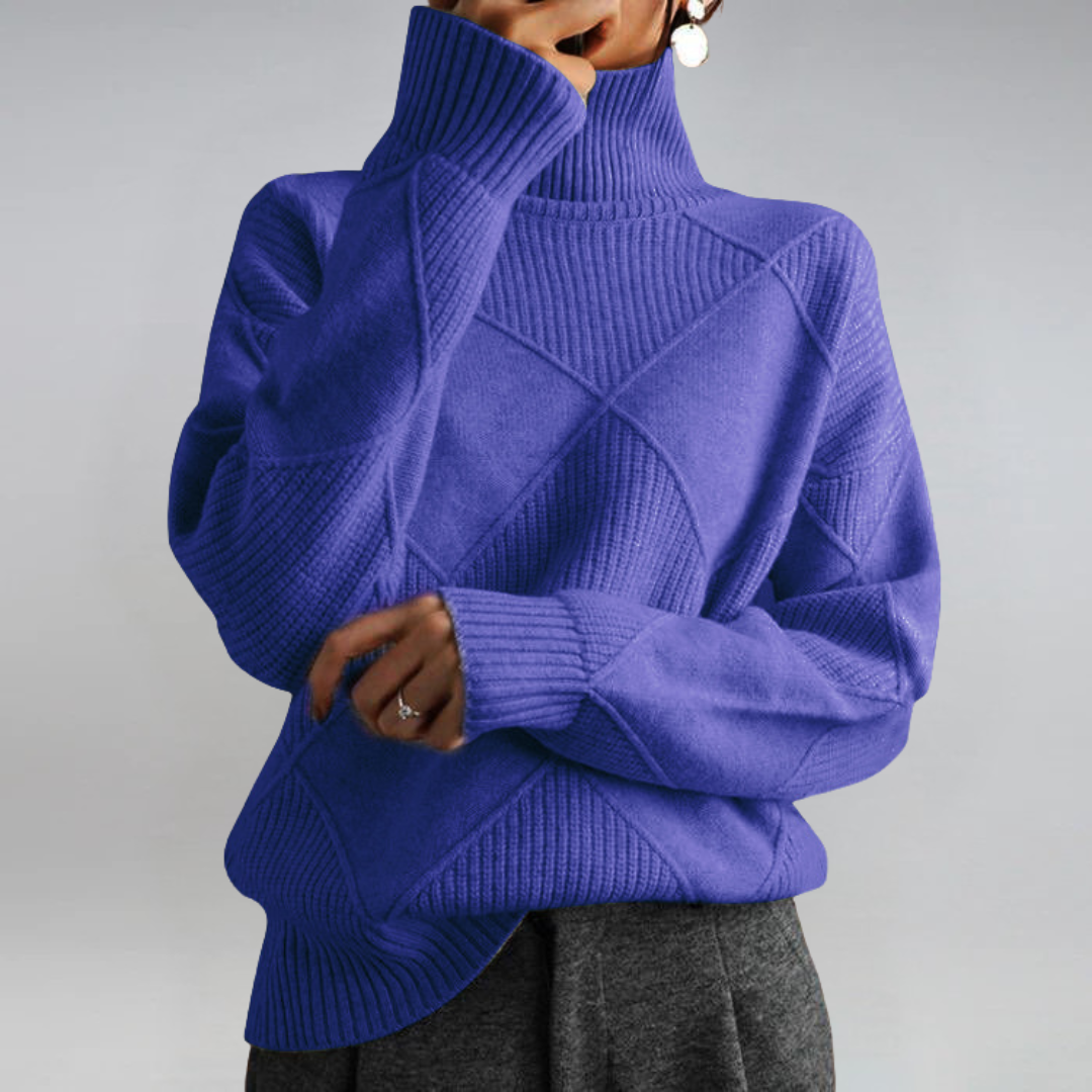 Lauren | Luxuriöser Kaschmirpullover mit hohem Kragen