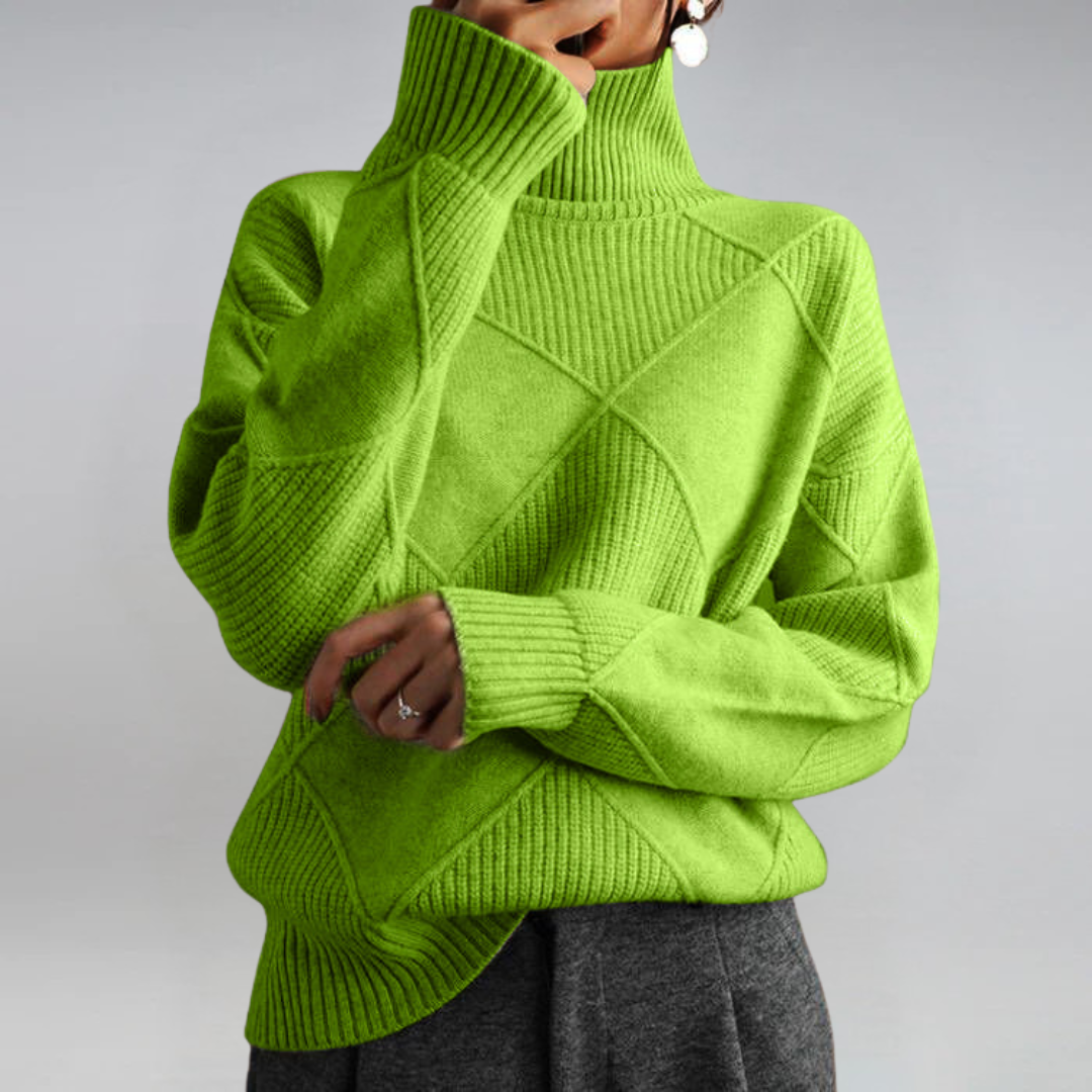 Lauren | Luxuriöser Kaschmirpullover mit hohem Kragen