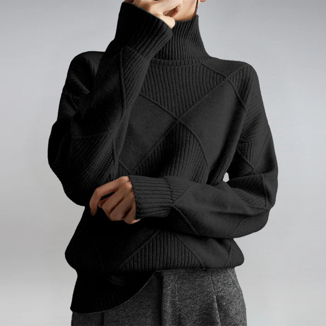 Lauren | Luxuriöser Kaschmirpullover mit hohem Kragen