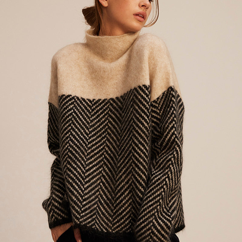 Norah | Baumwollpullover mit hohem Kragen