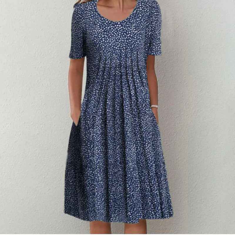 Hailey | Elegantes Freizeitkleid mit Blumenmuster & Taschen