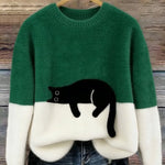 Bonnie | Oversize-Pullover mit Katzenmotiv