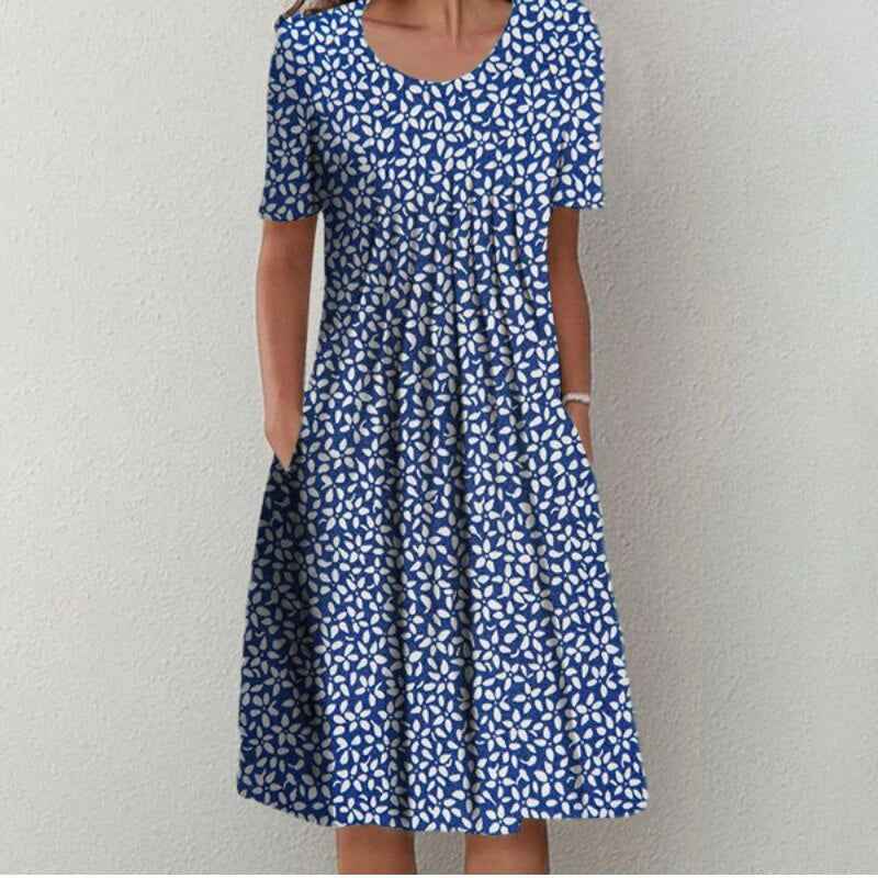 Hailey | Elegantes Freizeitkleid mit Blumenmuster & Taschen