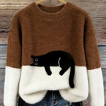 Bonnie | Oversize-Pullover mit Katzenmotiv