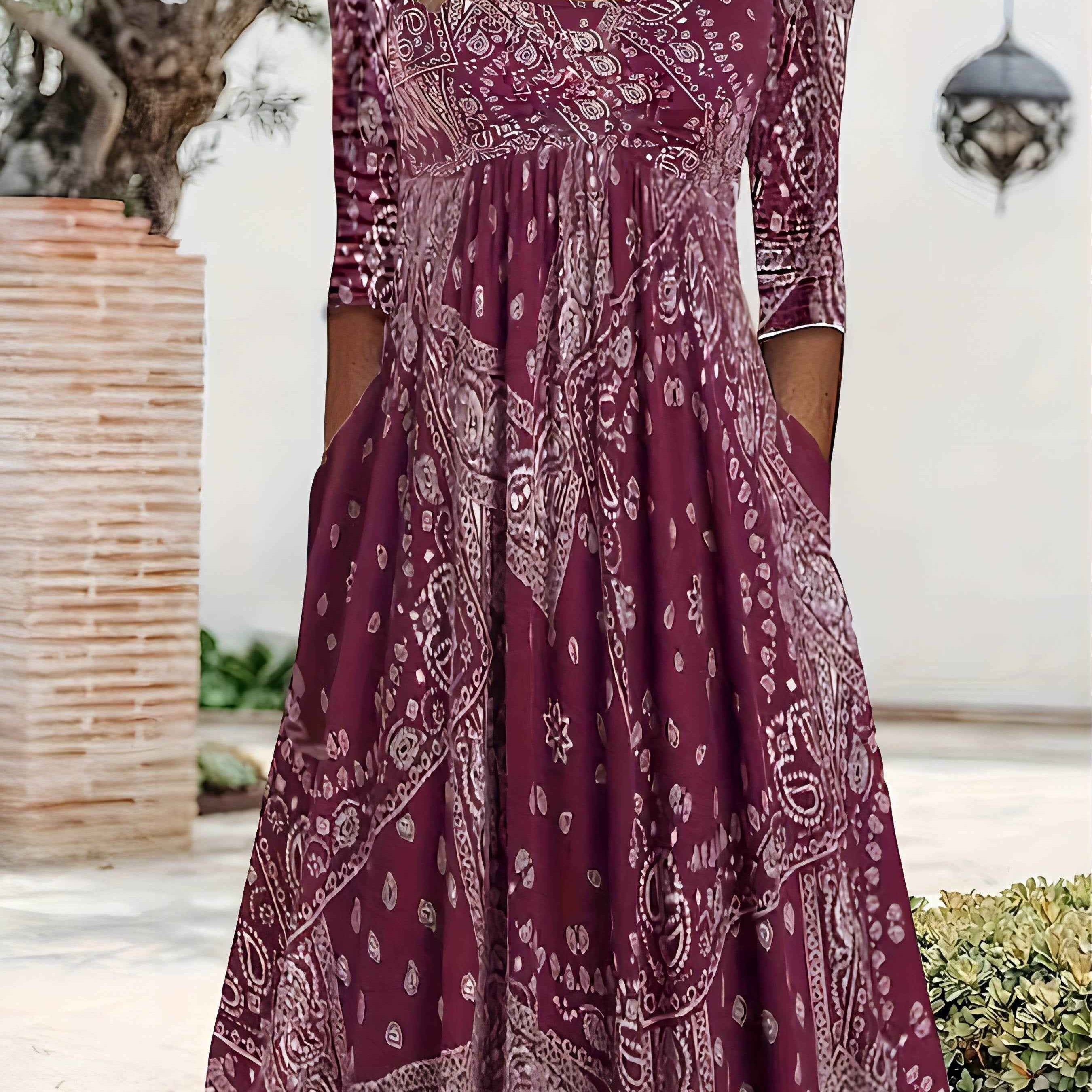 Elowen | Lässiges Midikleid mit langen Ärmeln