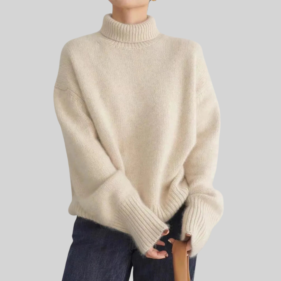 Eleanor | Klassischer Zopfstrick-Rollkragenpullover