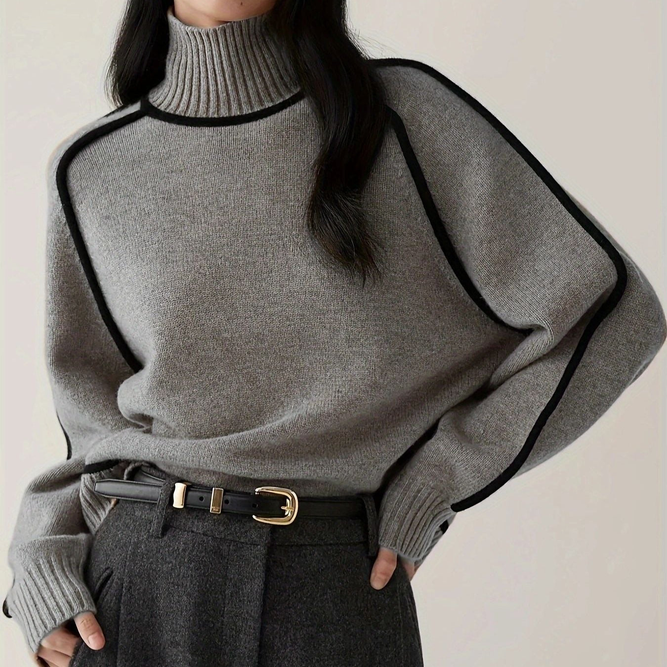 Greta | Gerippter Rollkragenpullover