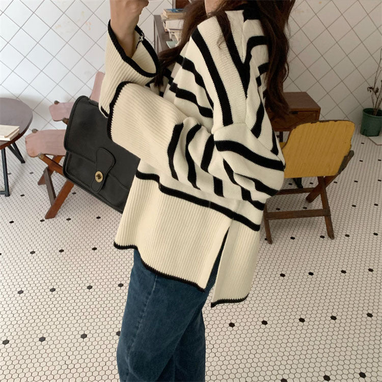 Evelyn | Oversize-Rollkragenpullover im Zopfstrick