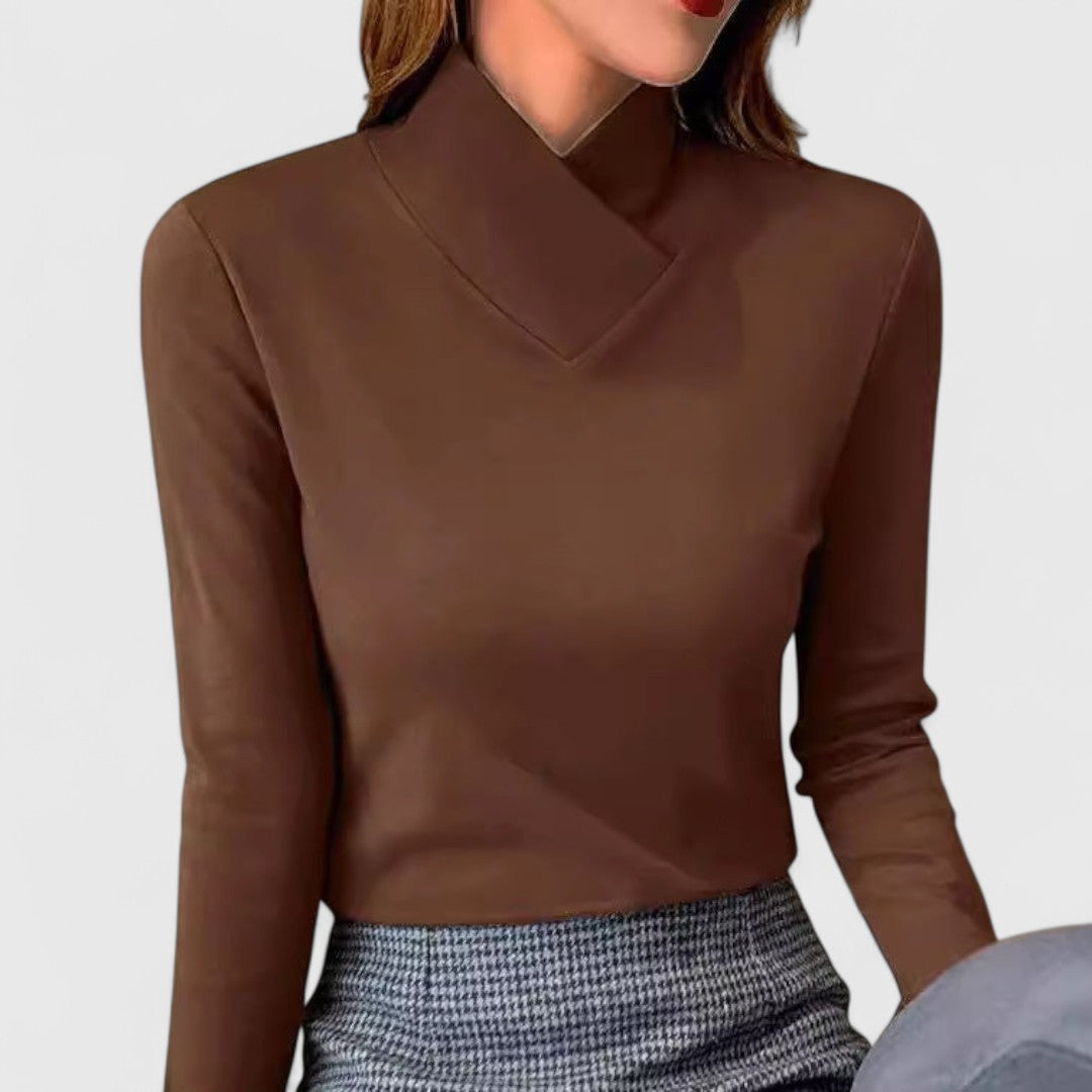 Clair | Eleganter Pullover mit hohem Kragen