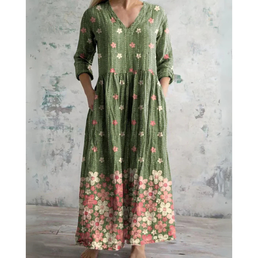 Eleanor | Maxi-Kleid mit Vintage-Blumenmuster