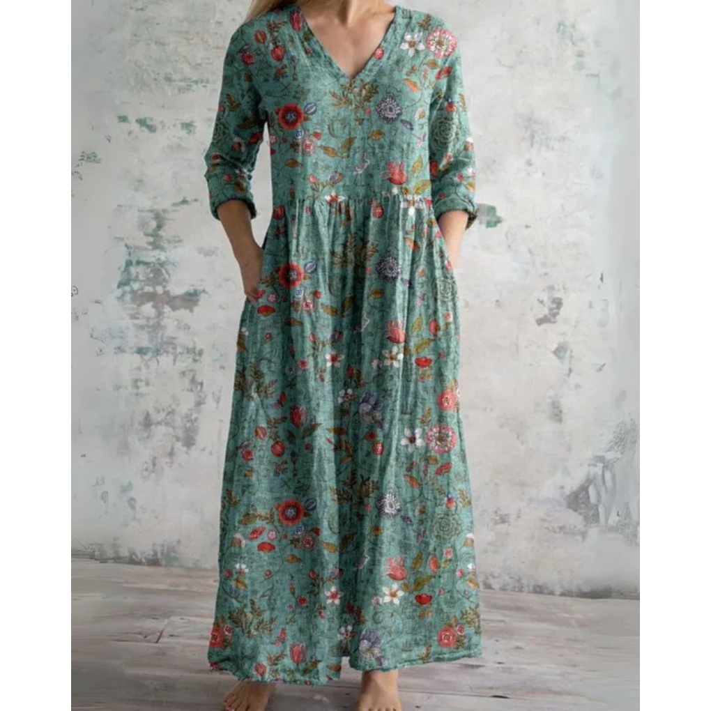 Eleanor | Maxi-Kleid mit Vintage-Blumenmuster