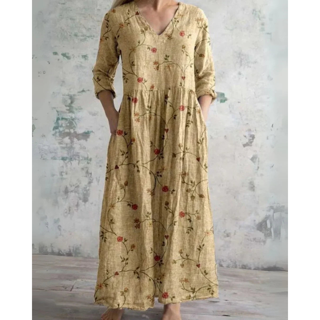 Eleanor | Maxi-Kleid mit Vintage-Blumenmuster