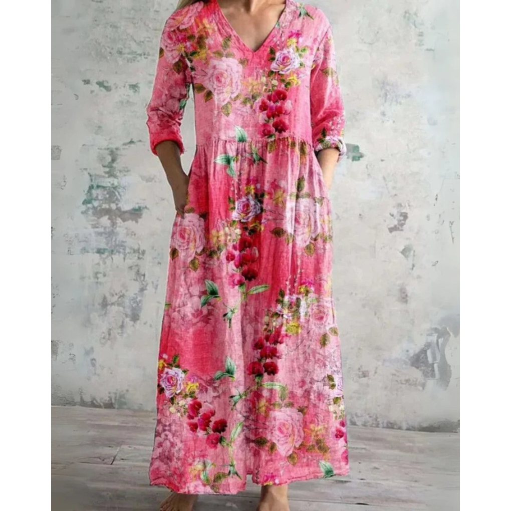 Eleanor | Maxi-Kleid mit Vintage-Blumenmuster
