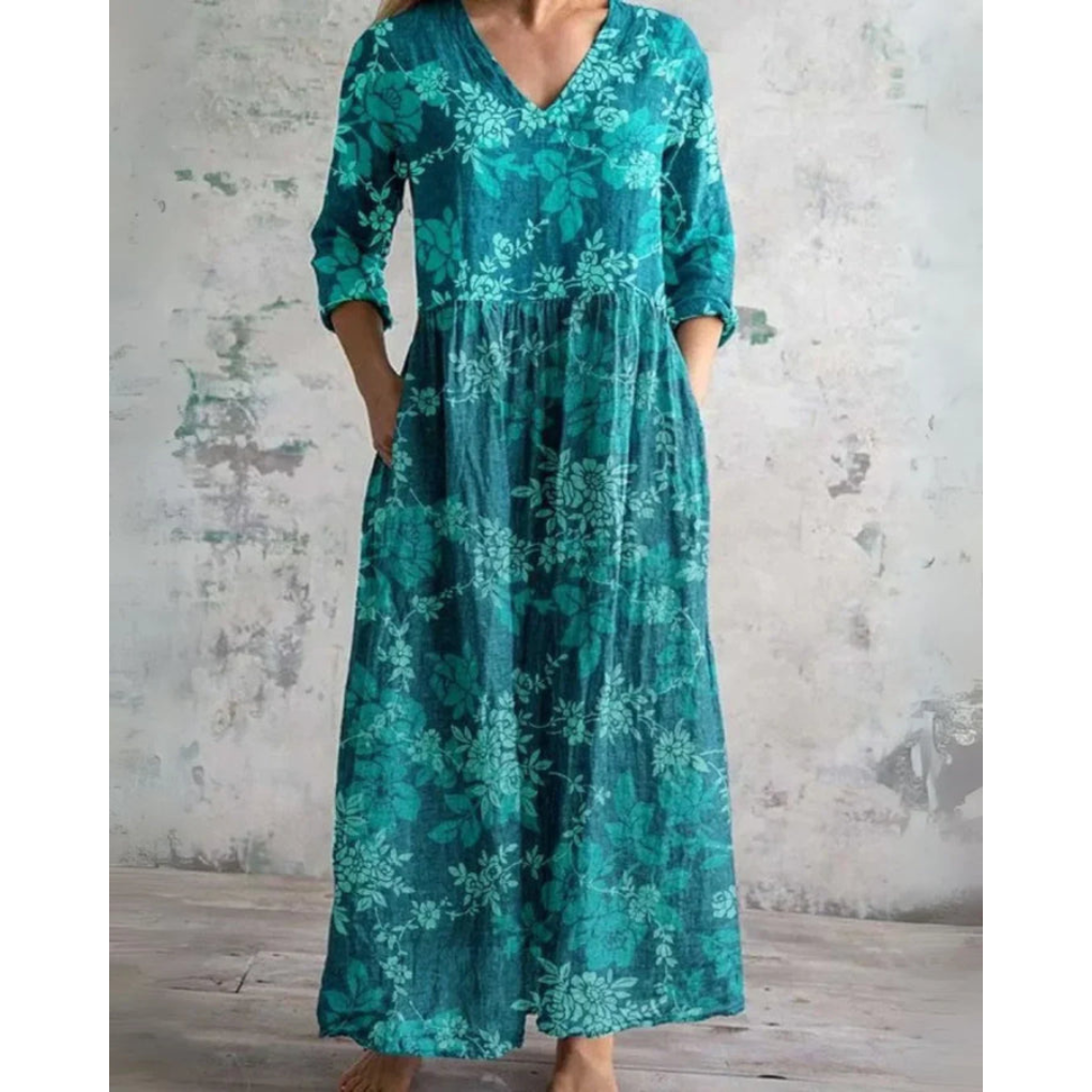 Eleanor | Maxi-Kleid mit Vintage-Blumenmuster