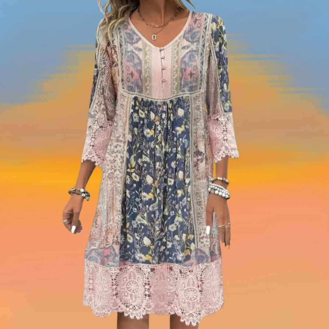 Naya | Fließendes Boho-Midikleid