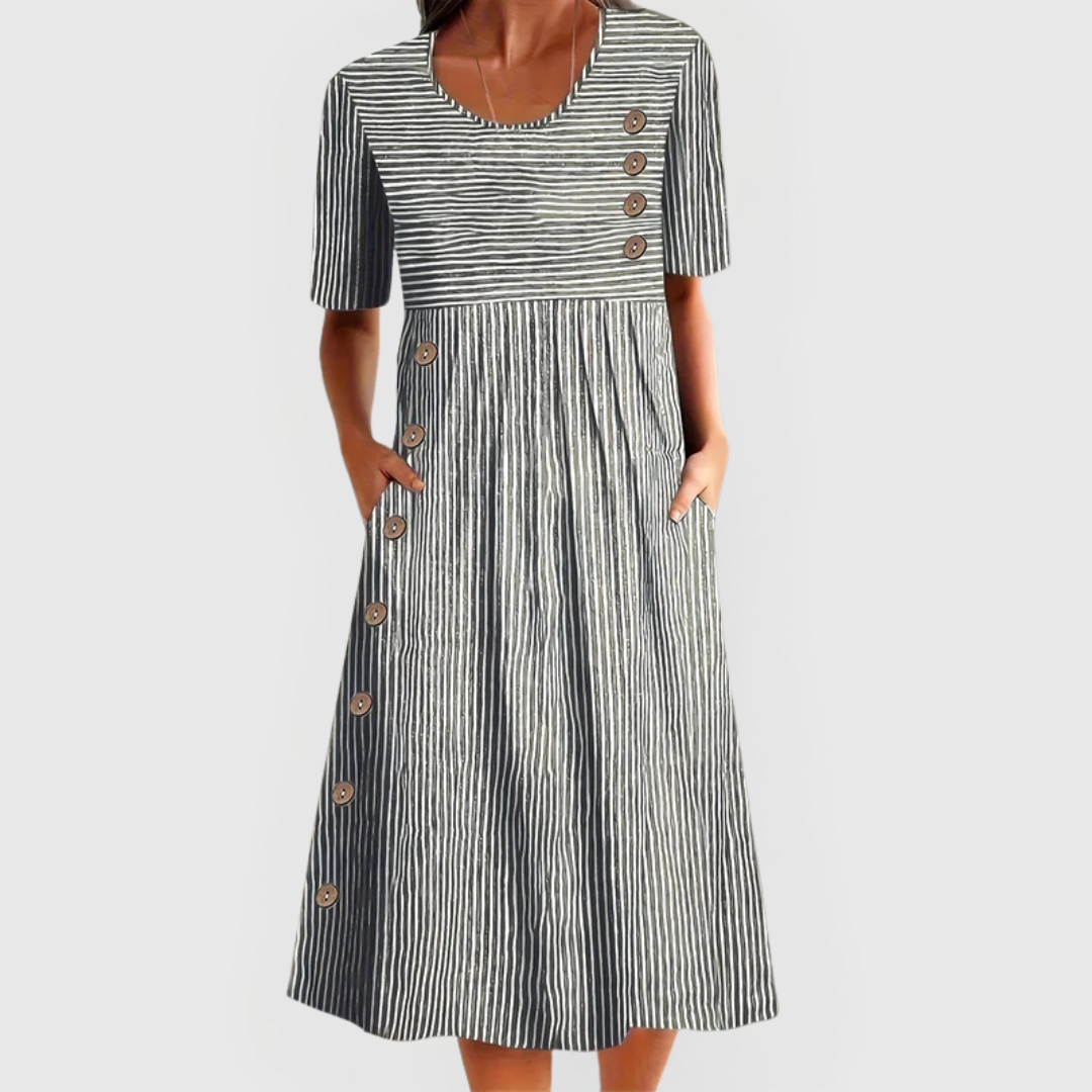 Jarna | Gestreiftes Midikleid