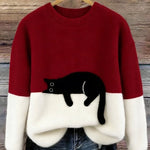 Bonnie | Oversize-Pullover mit Katzenmotiv