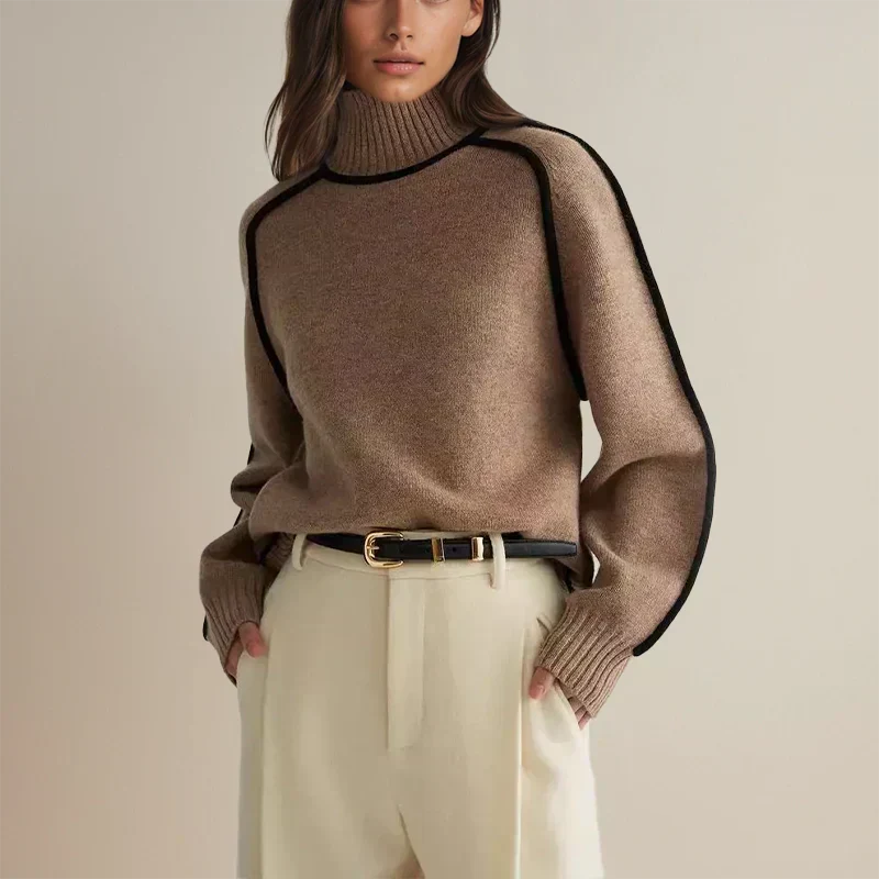 Edith | Rollkragenpullover aus Baumwollmix