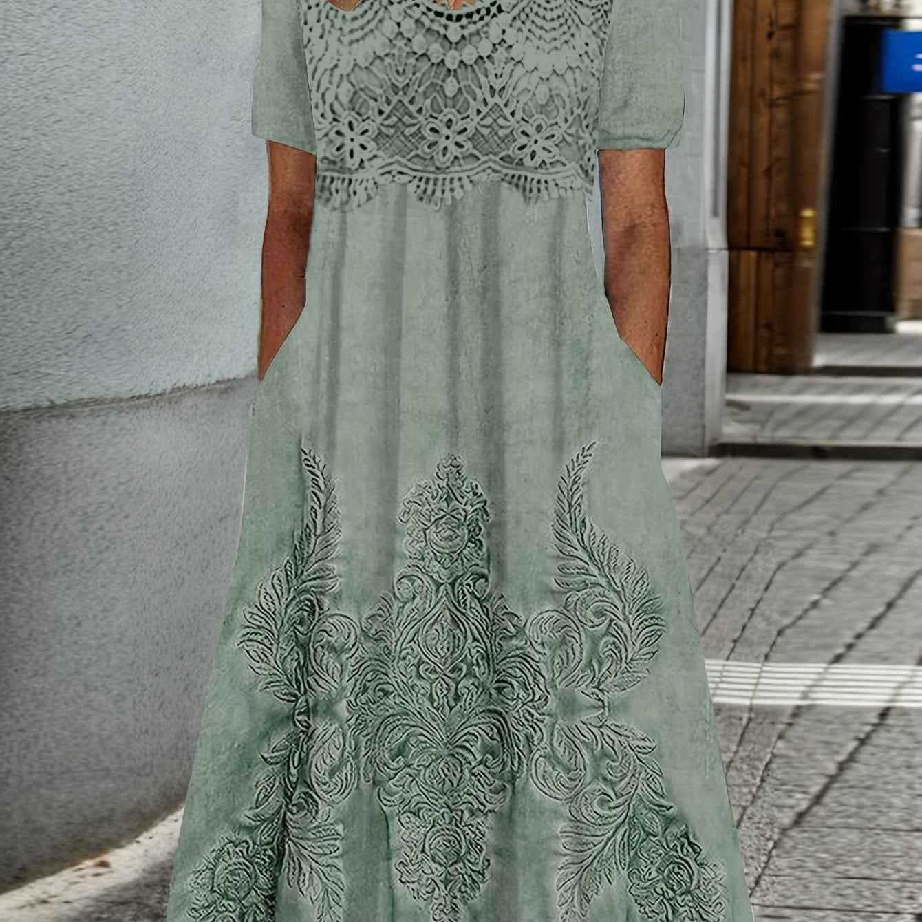 Indigo | Elegantes Midikleid mit Blumenmuster
