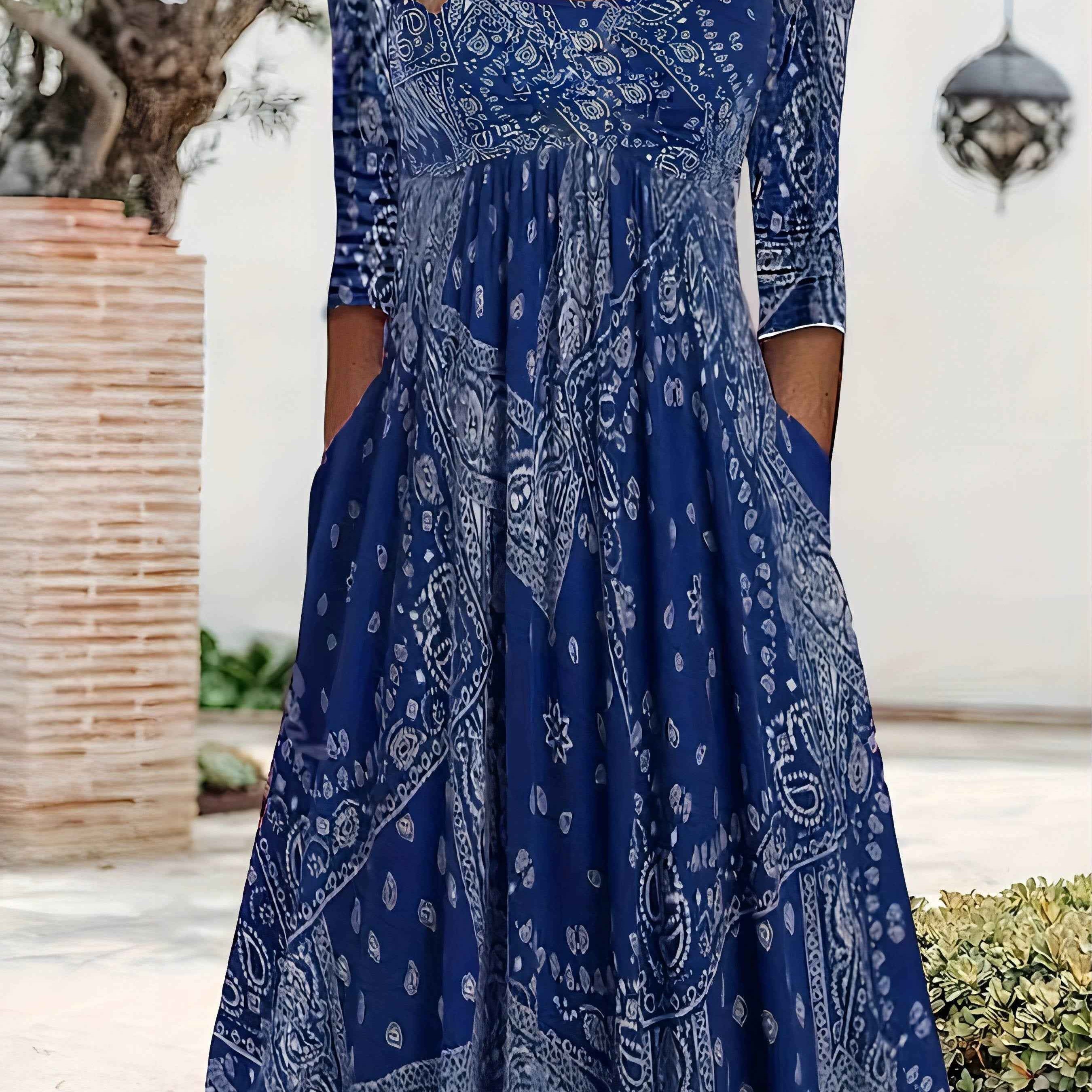 Elowen | Lässiges Midikleid mit langen Ärmeln