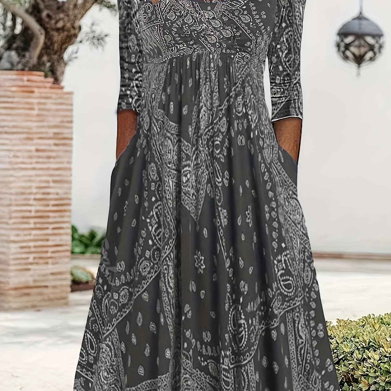 Elowen | Lässiges Midikleid mit langen Ärmeln