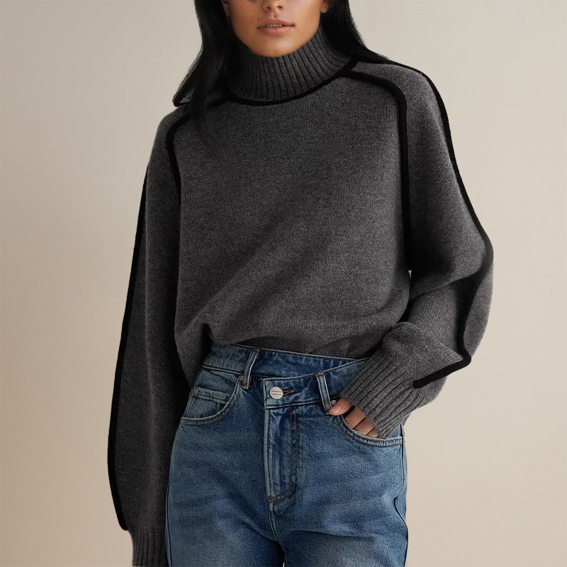 Greta | Gerippter Rollkragenpullover