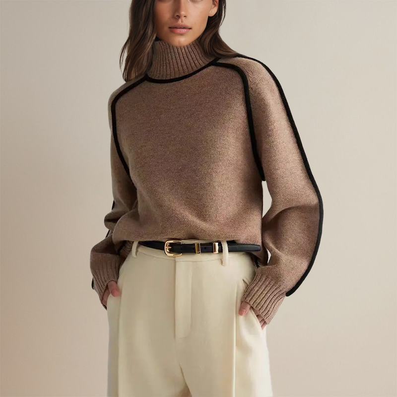 Greta | Gerippter Rollkragenpullover