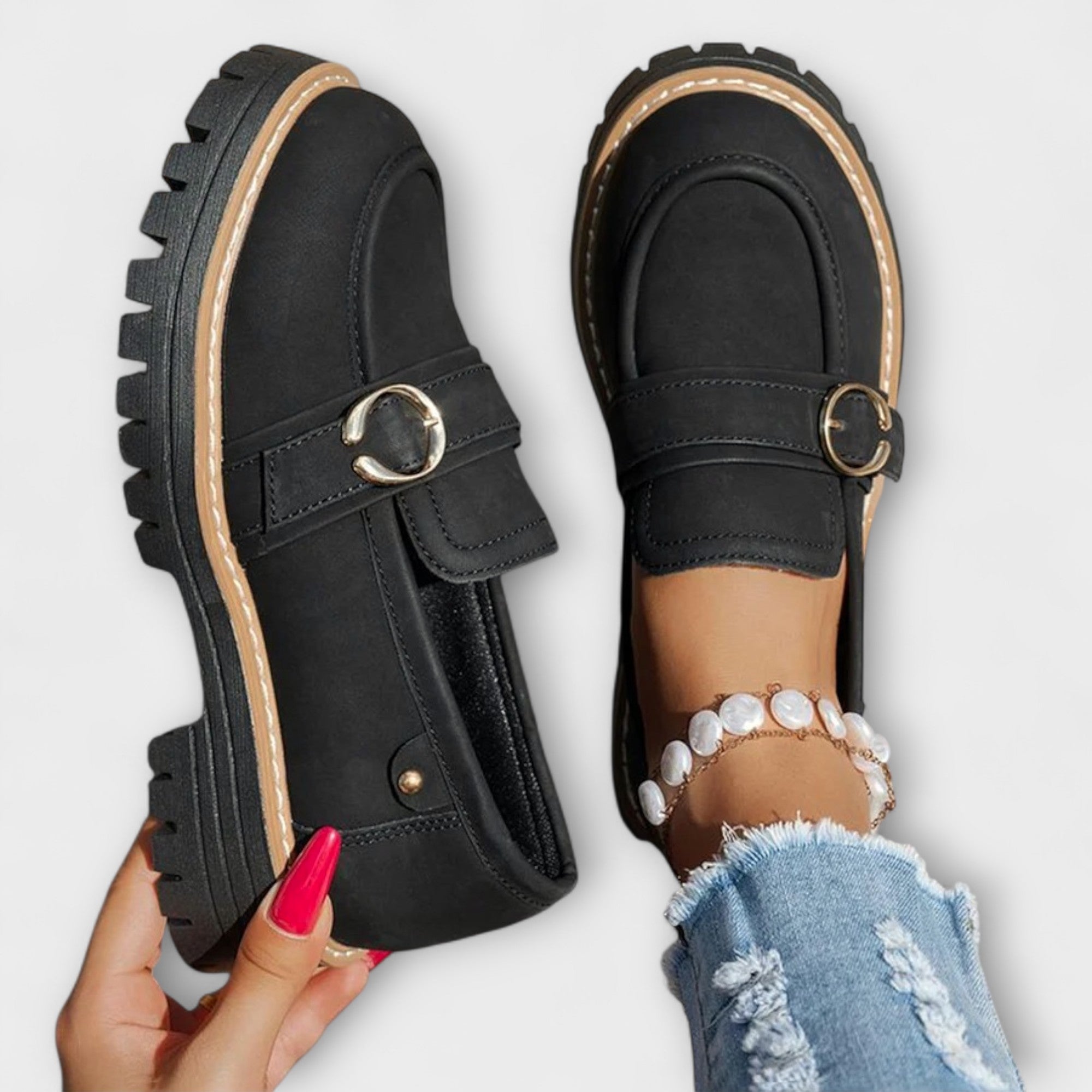 Lora™ | Lässige Loafer mit runder Zehenpartie
